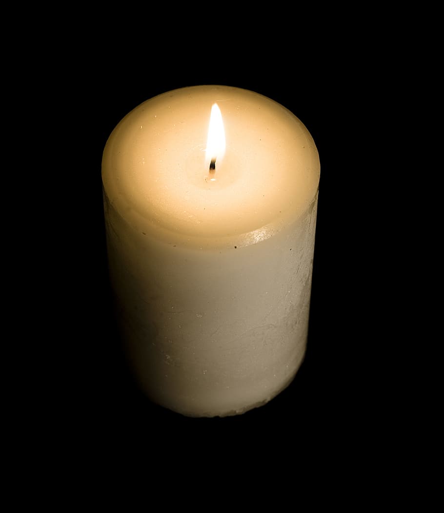 candle, wax, flame, fire, light, burning, black background HD wallpaper