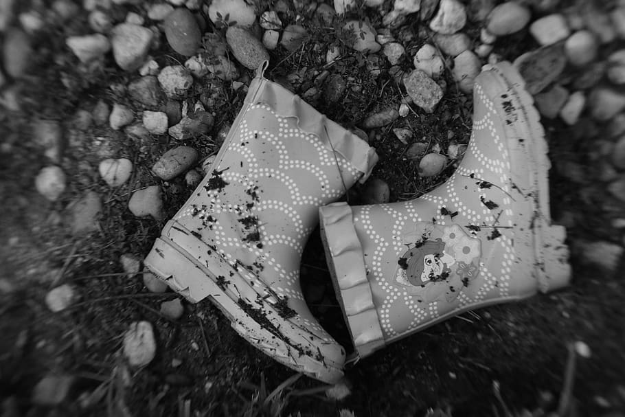 children, boots, path, shoes, youth, ditry, close-up, high angle view HD wallpaper