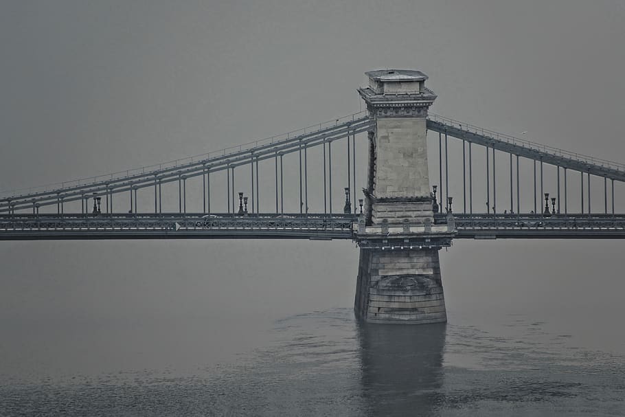 hungary, budapest, water, built structure, bridge - man made structure HD wallpaper