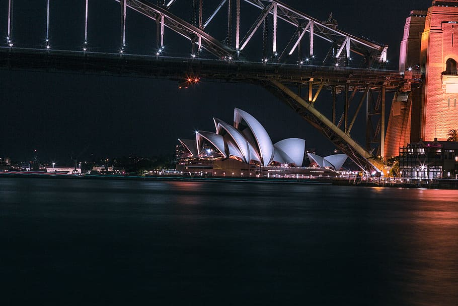 australia, sydney, architecture, night, travel destinations HD wallpaper