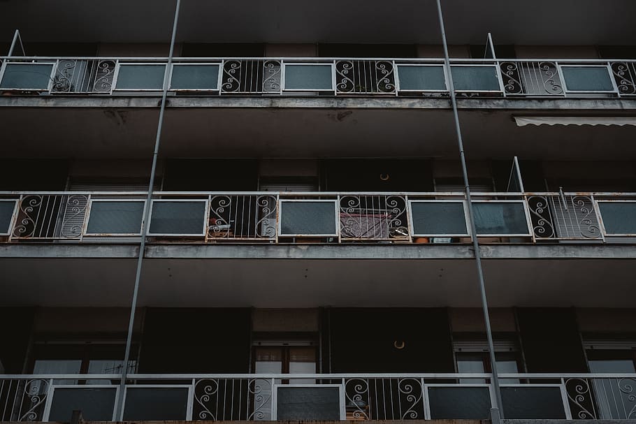 empty balconies, europe, skyscraper, building, house, wallpaper HD wallpaper