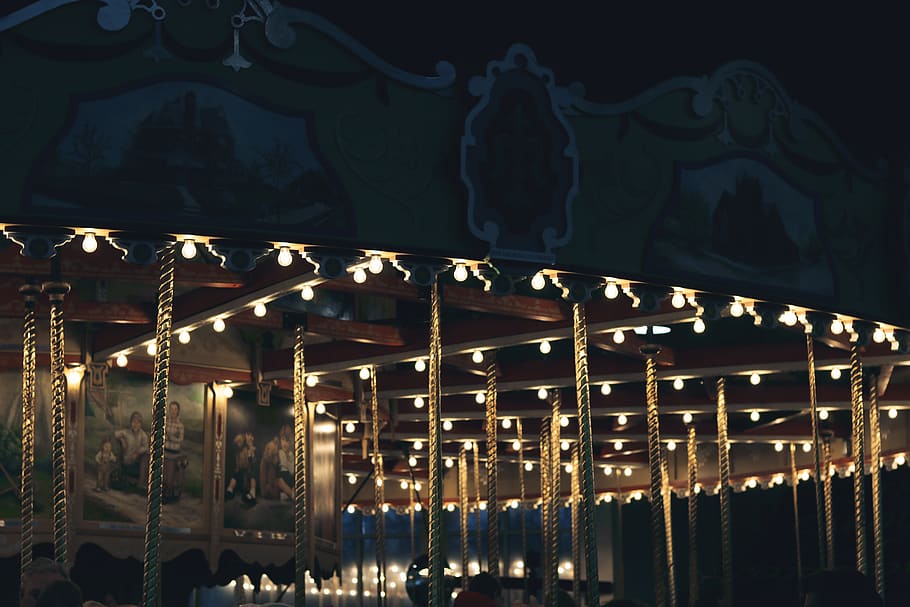 amusement park, carousel, theme park, human, person, outdoors HD wallpaper