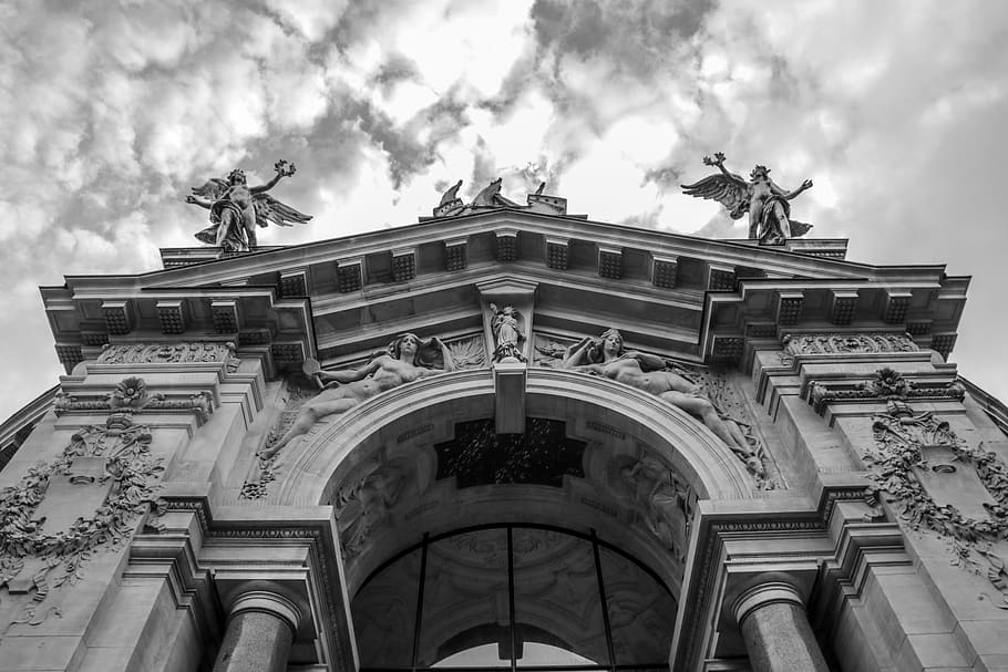 france, paris, sky, low angle view, architecture, cloud - sky HD wallpaper