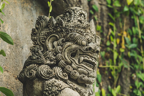 gray concrete statue, indonesia, ubud, ornament, sculpture, art HD wallpaper
