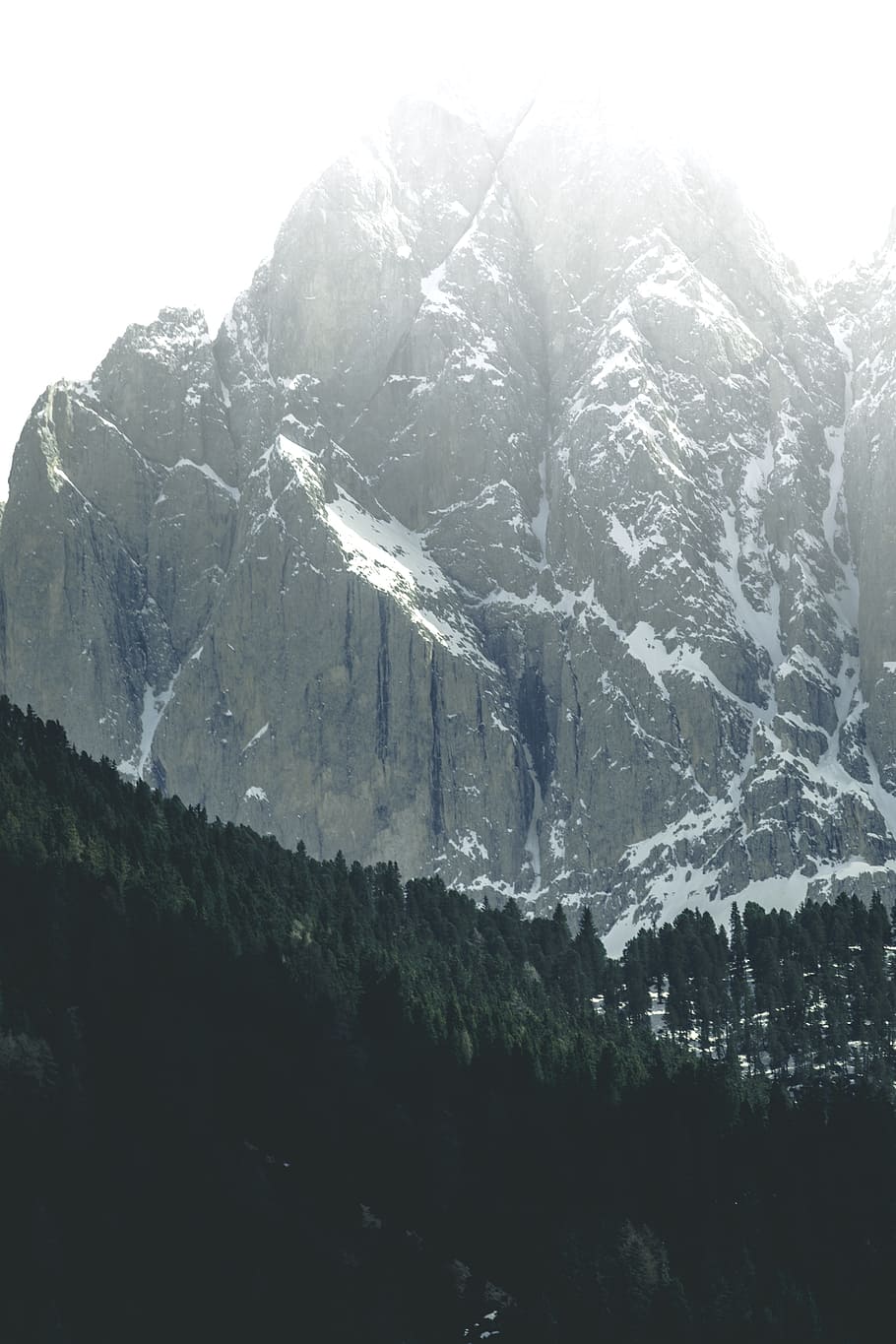 brown mountain with snows at daytime, dolomite, rock, peak, cliff HD wallpaper