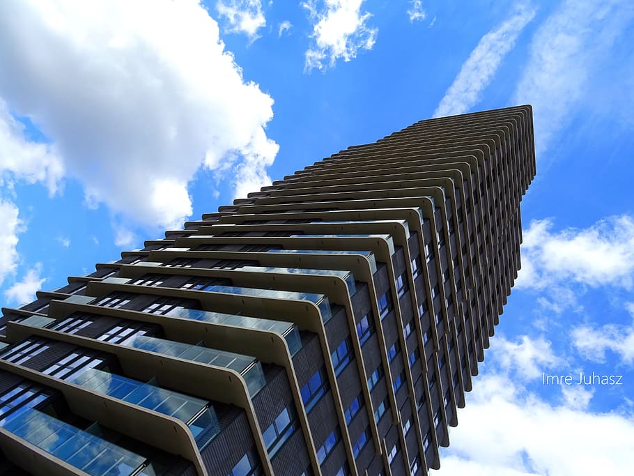 High-rise Building, architectural design, architecture, clouds HD wallpaper