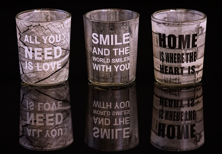 drinking glasses, mirroring, proverbs, motivation, love, security HD wallpaper