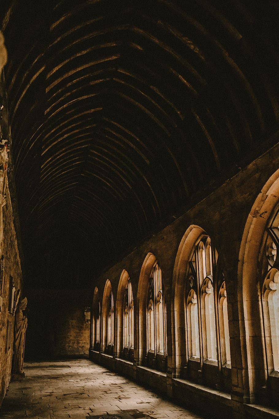 corridor, indoors, crypt, architecture, building, quidditch, HD wallpaper