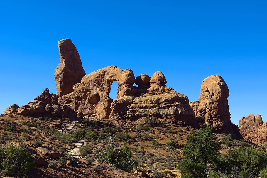 utahs turret arch, sandstone, landscape, geology, usa, erosion, HD wallpaper