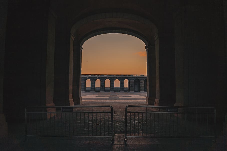 gate, madrid, palace, royal, blocked, entrance, sunset, view HD wallpaper