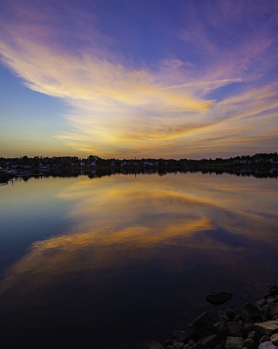 canada, bathurst, sunset, water, sky, scenics - nature, cloud - sky HD wallpaper
