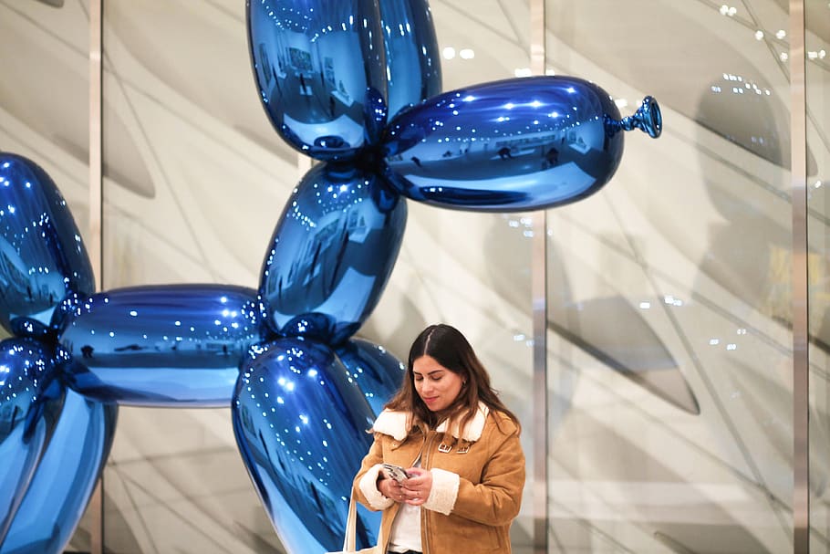 united states, los angeles, the broad museum, Jeff Koons, Balloon Dog, HD wallpaper