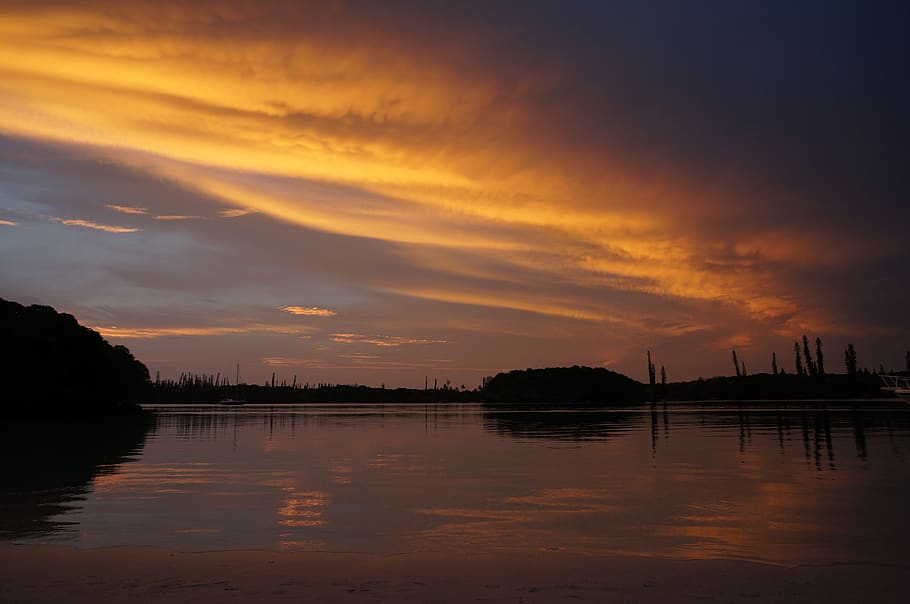 sunset, sky, cloud, nature, scenery, sea, water, cloud - sky HD wallpaper