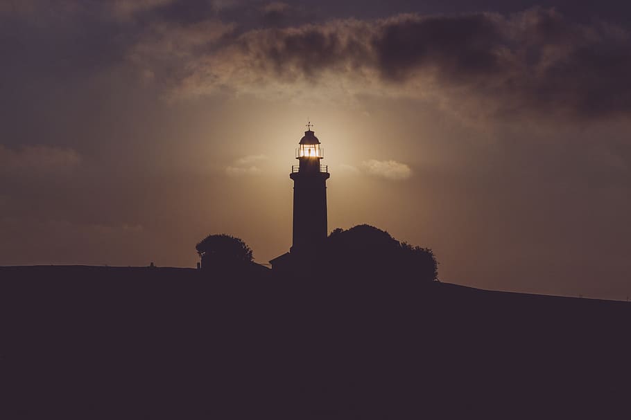 tower, structure, infrastructure, clouds, sky, shadow, silhouette HD wallpaper