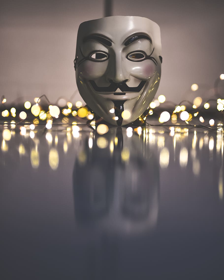 Guy Fawks Mask, face, glass, face mask, smiling, smile, annonimus mask HD wallpaper
