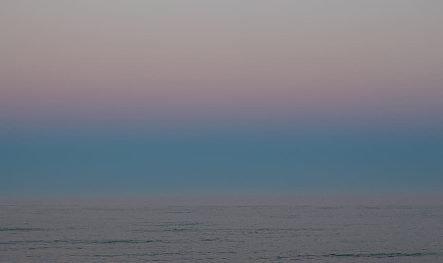 sea, sunset, clouds, pink, blue, sky, tranquility, tranquil scene HD wallpaper