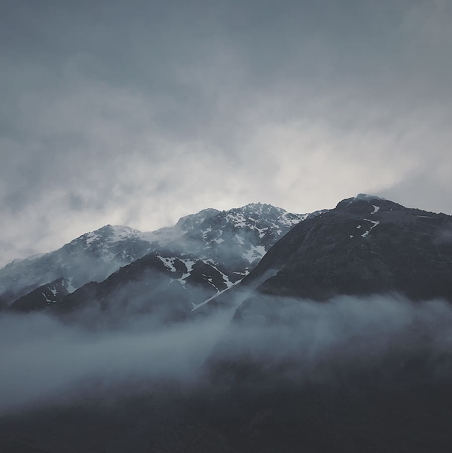 mountains covered with snow, nature, mountain range, outdoors HD wallpaper