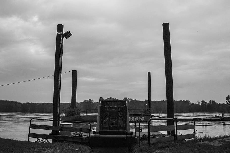 pier, quay, river, flood, sky, water, cloud - sky, nature, no people HD wallpaper