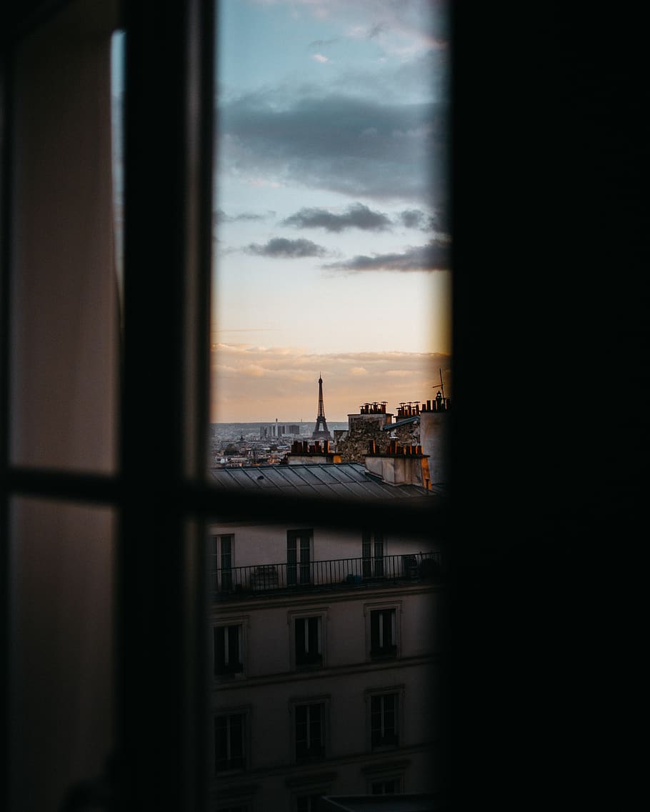 White Painted House Seen Through A Window, architecture, backlit HD wallpaper