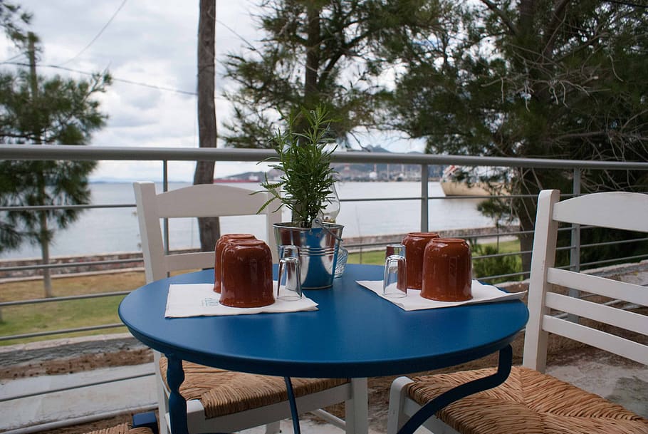 greece, table, summer, metal table, popular greek table, coffee table HD wallpaper