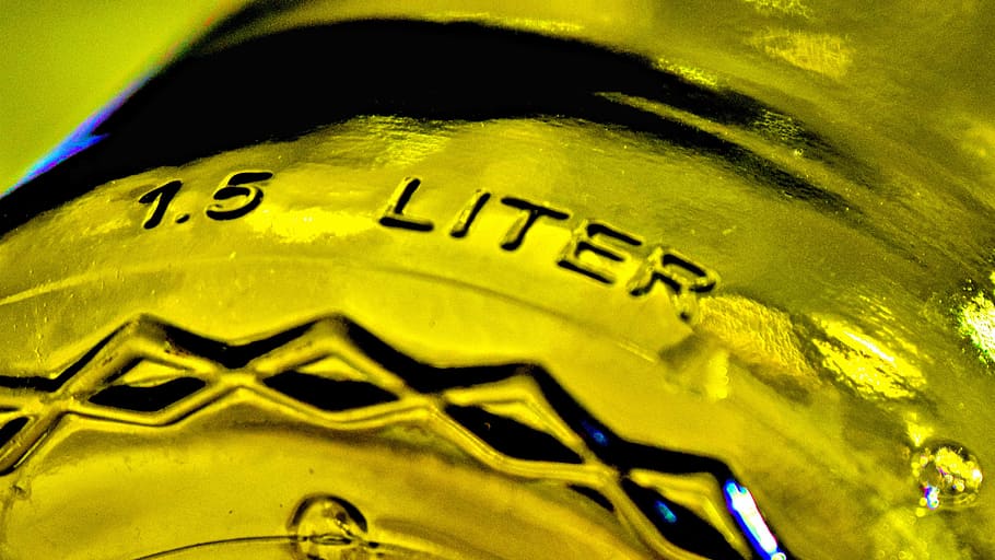 bottle, yellow, liter, closeup, pattern, close-up, car, no people HD wallpaper