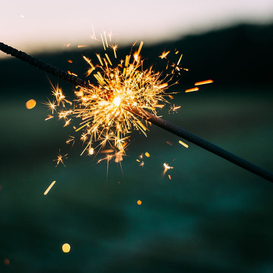 dark, light, welding, rod, sparkler, celebration, motion, event HD wallpaper