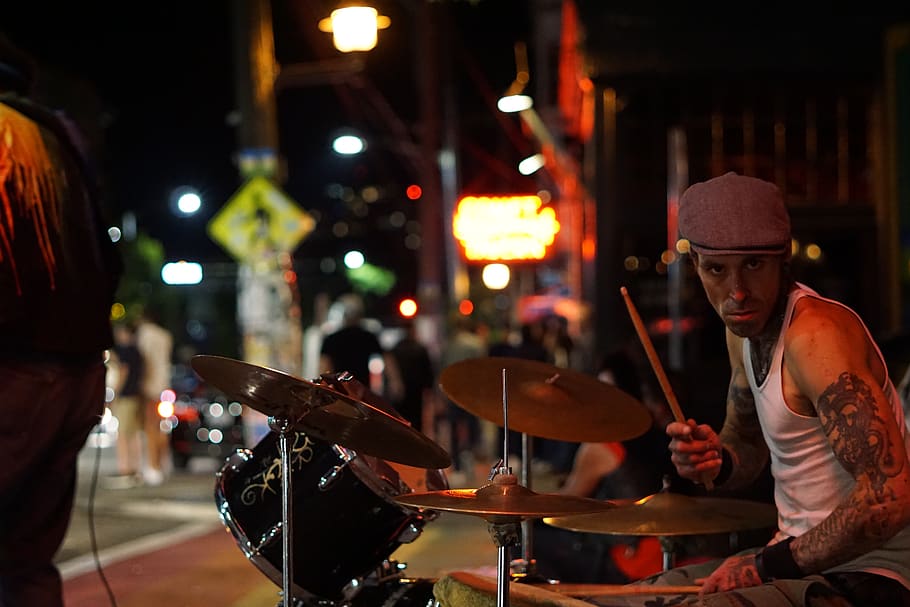 seattle, capitol hill, united states, 1:30am, street drummer, HD wallpaper
