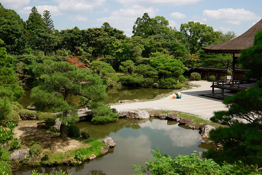 japan, kyoto, zen, zen garden, rock garden, shrine, temple, HD wallpaper
