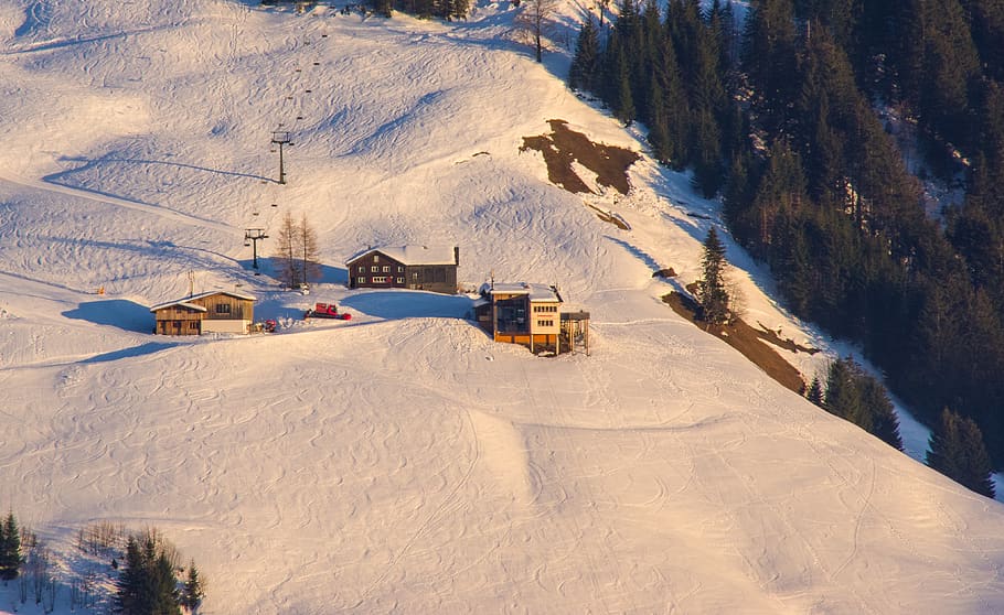snow, alm, skiing, winter, alpine, nature, landscape, mountains HD wallpaper