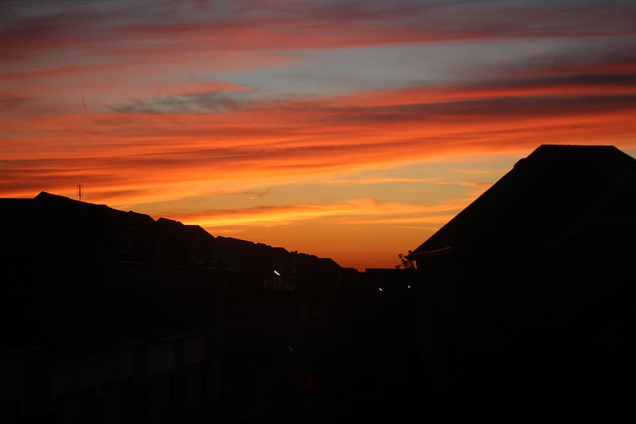 sky, orange, clouds, sunset, wallpaper, golden, yellow, beautiful HD wallpaper