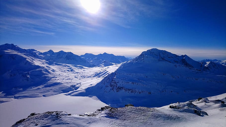 winters, mountain, ski, landscape, cold, nature, white, france HD wallpaper