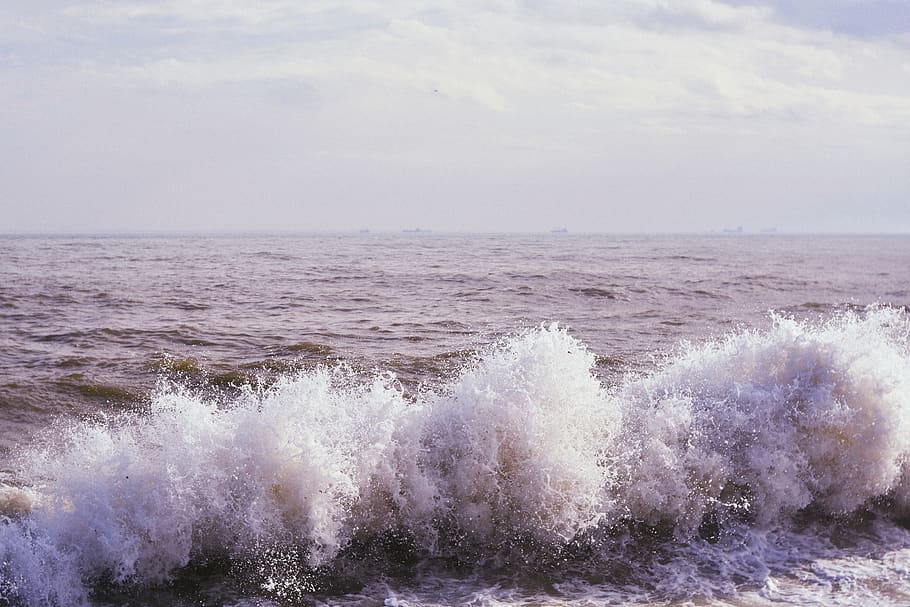 sea waves under blue sky, water, beauty in nature, motion, scenics - nature HD wallpaper