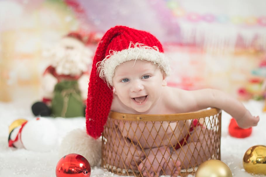 christmas, winter, child, fun, childhood, portrait, hat, one person HD wallpaper