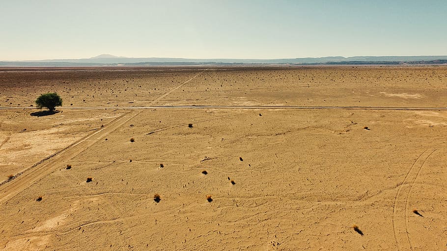 bird's-eye view brown desert, landscape, desert landscape, deserted, HD wallpaper