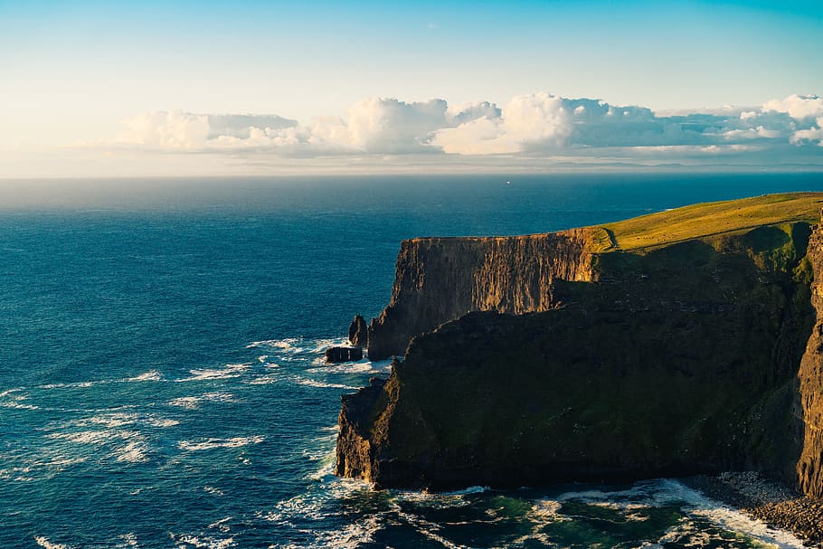 cliffs of moher, sea, ocean, coast, nature, travel, water, rock, HD wallpaper