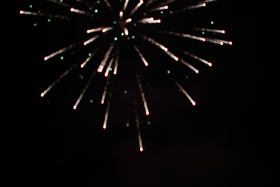 fireworks, night, outdoors, light trail, lights, lighting, dark HD wallpaper