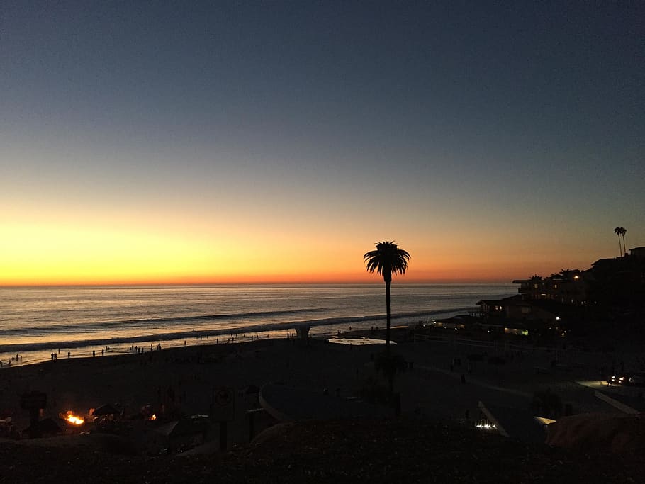 united states, encinitas, sky, sea, water, horizon over water HD wallpaper