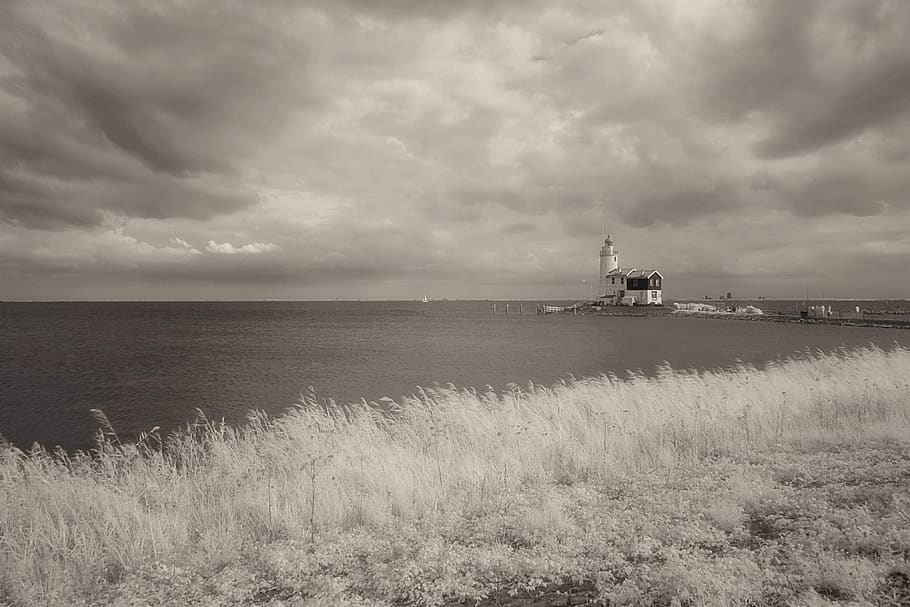netherlands, marken, water, cloud - sky, sea, nature, nautical vessel HD wallpaper