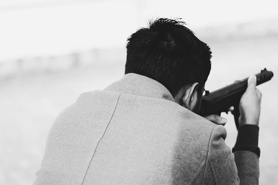 human, person, weaponry, gun, photo, photography, shooting range HD wallpaper
