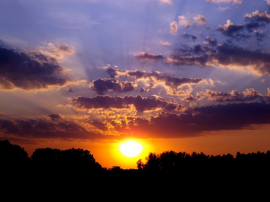 sun, sunset, nature, land, landscape, sky, cloud - sky, scenics - nature HD wallpaper