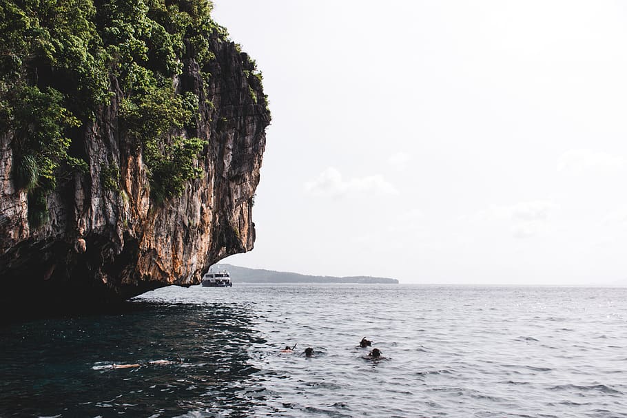 cliff, outdoors, nature, water, sea, ocean, land, shoreline HD wallpaper