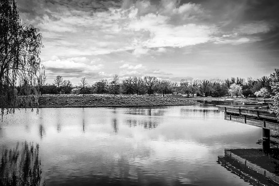 lake, river, water, sky, clouds, nature, outdoors, reflection HD wallpaper
