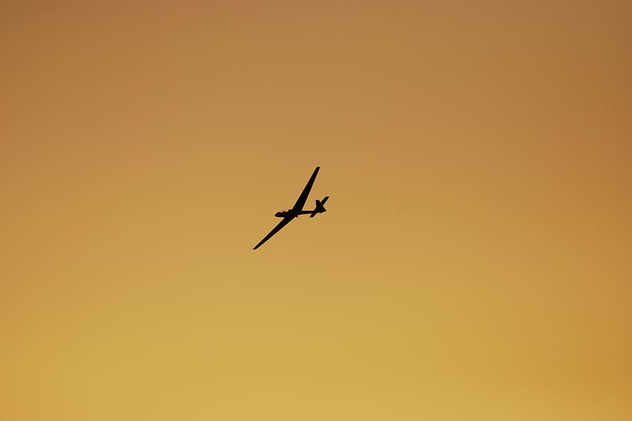 plane, glider, sky, flying, air vehicle, airplane, low angle view HD wallpaper