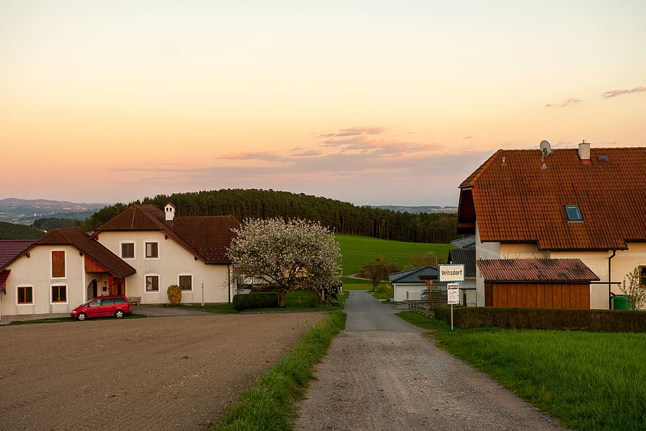 austria, veitsdorf, village, architecture, building exterior HD wallpaper