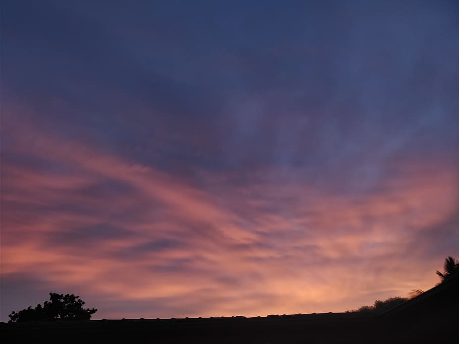 sunset, pink, wallpaper, clouds, streaks, sky, cloud - sky HD wallpaper