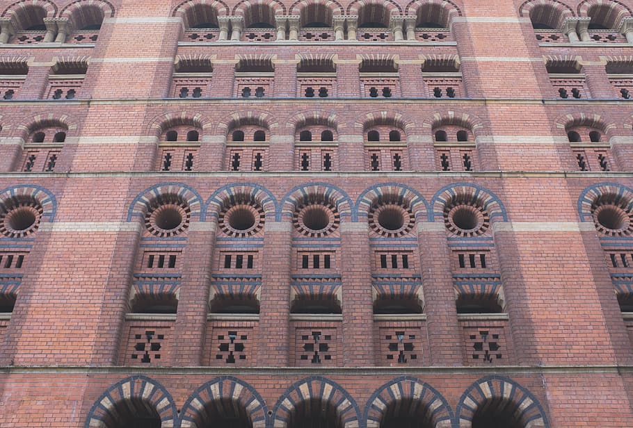bricks, building, detail, architecture, window, city, pattern HD wallpaper