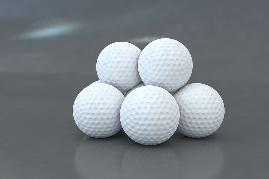 golf, ball, 3d, still life, no people, close-up, white color HD wallpaper