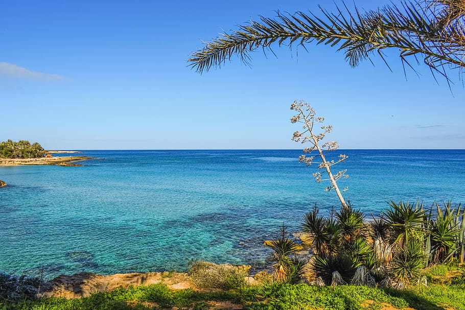 seashore, beach, landscape, island, idyllic, nature, bay, protaras HD wallpaper