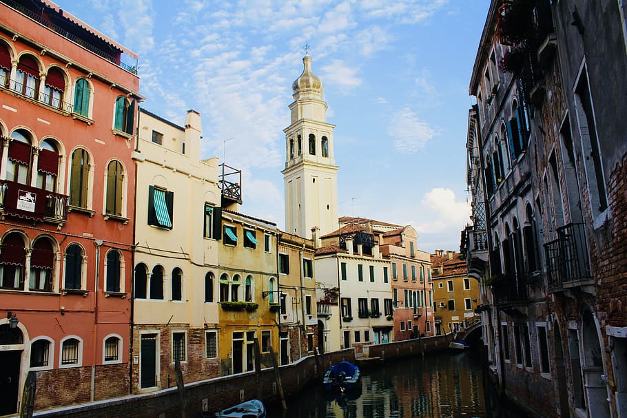Venice, Italy Town, ancient, architecture, buildings, canal, cathedral HD wallpaper