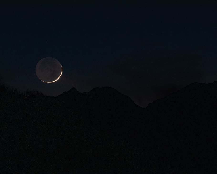 silhouette of solar eclipse, night, moon, sky, space, astronomy HD wallpaper